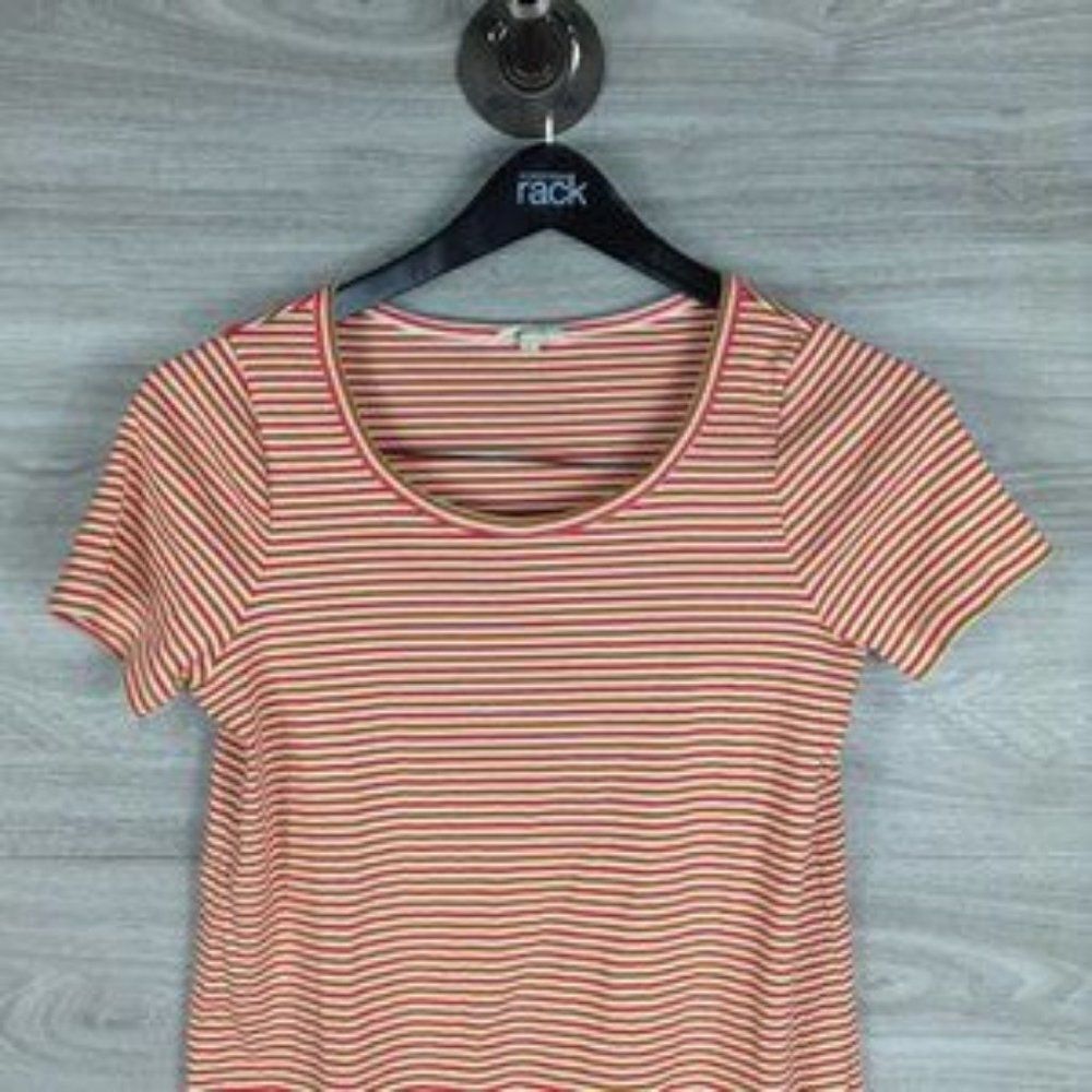 Madewell Pink Swingy Tee Dress in Stripe size S - Picture 4 of 6